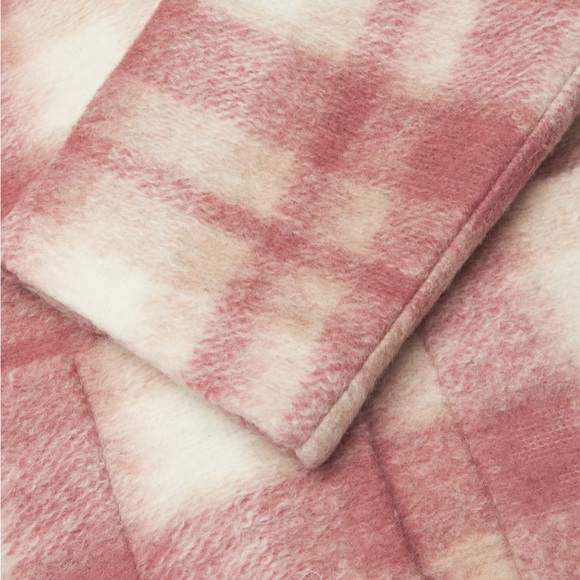 Wilfred Free Aritzia Elm Long wool jacket in pink plaid - Picture 8 of 11